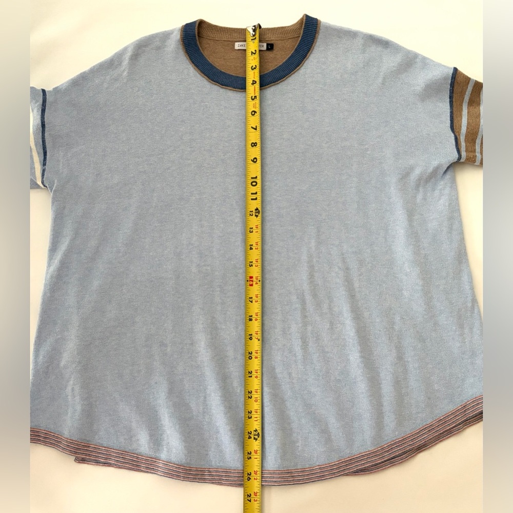 ZAKET & PLOVER Crew Neck Stripe Colorblock Cashmere Blend Sweater Womens Large - Picture 10 of 13